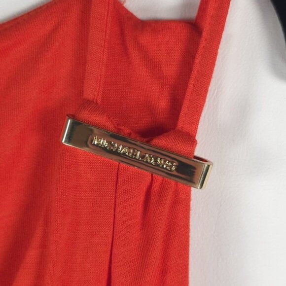 NWT MICHAEL MICHAEL KORS Fiesta Orange Basics Tank Top Side Slit 100% Viscose L - Picture 7 of 12